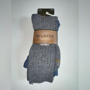 New 2 Pack GoldToe‎ casual, comfort camp Socks Soft & Warm Size 6-12.5